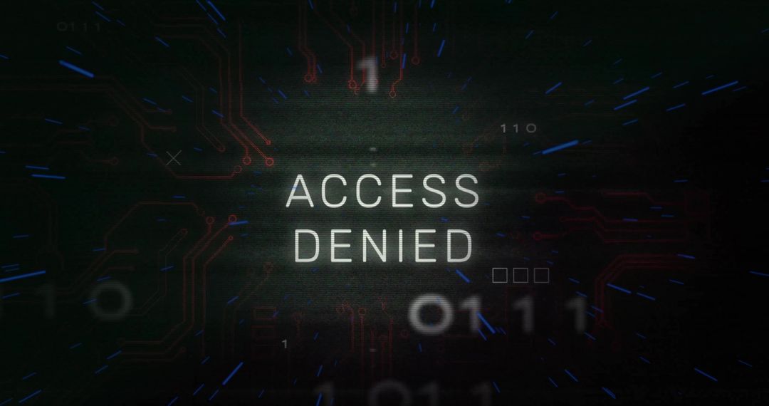 Cybersecurity Access Denied Alert on Digital Circuit Background
