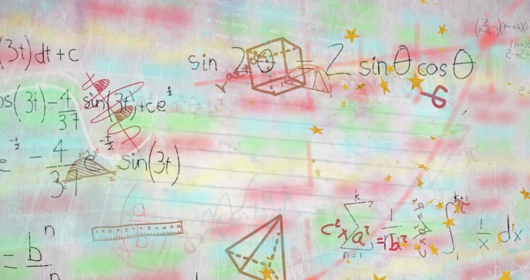Mathematical Concepts Overlay with Trading Chart Dynamics