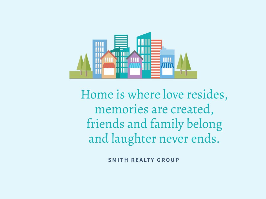 Colorful Skyline Quote about Home and Family Bonds