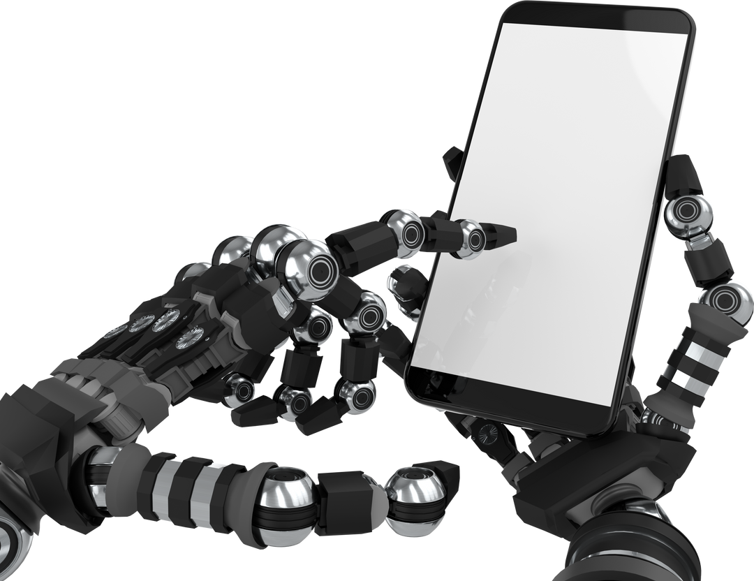 Robot Hands Using Smartphone Isolated on Transparent Background Vector Illustration - Download Free Stock Images Pikwizard.com