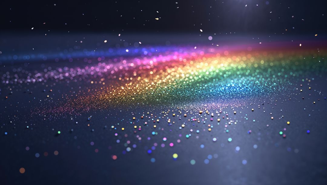 Vibrant Abstract Glittering Rainbow Reflection