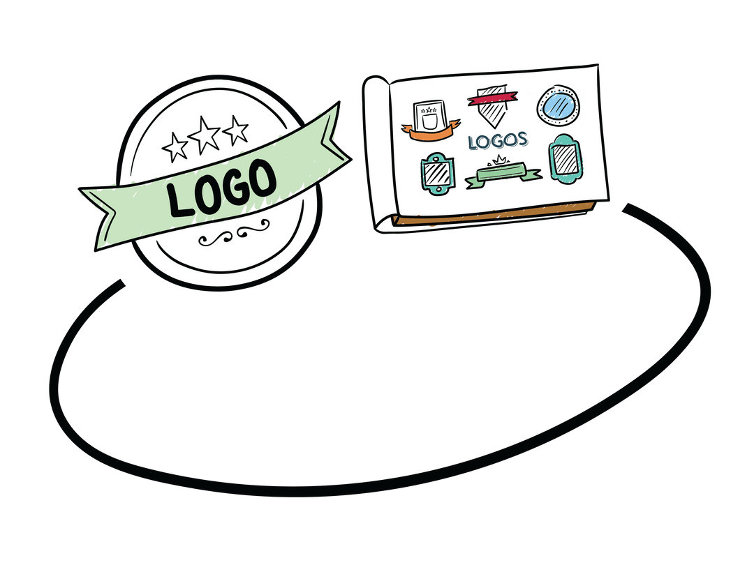 Creative Logo Design Elements on Transparent Background