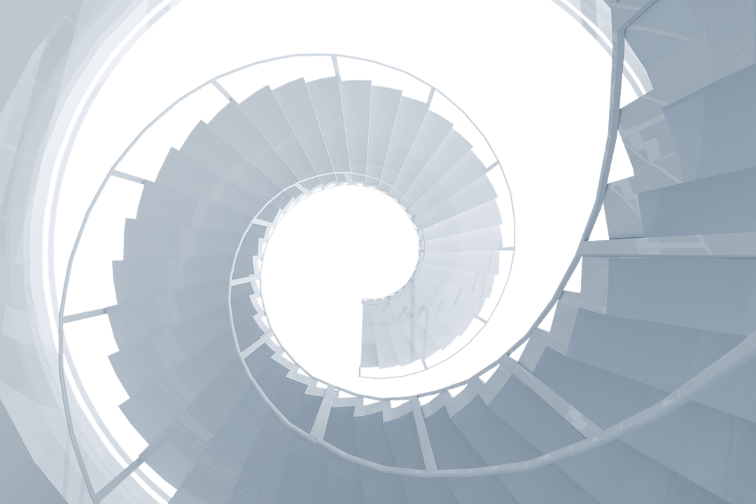 Transparent Spiral Staircase on White Background Vector Illustration