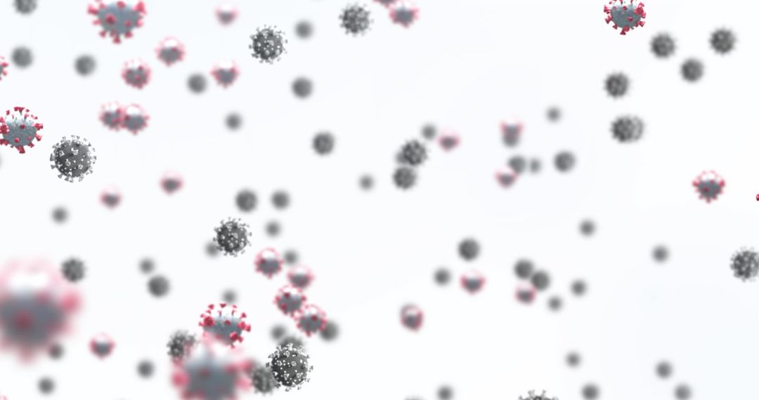 Floating COVID-19 Particles on Light Background