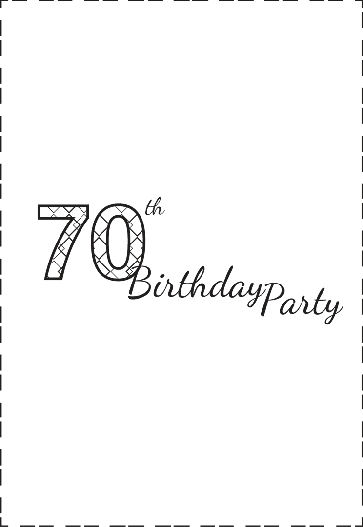 Elegant 70th Birthday Party Invitation on Transparent Background