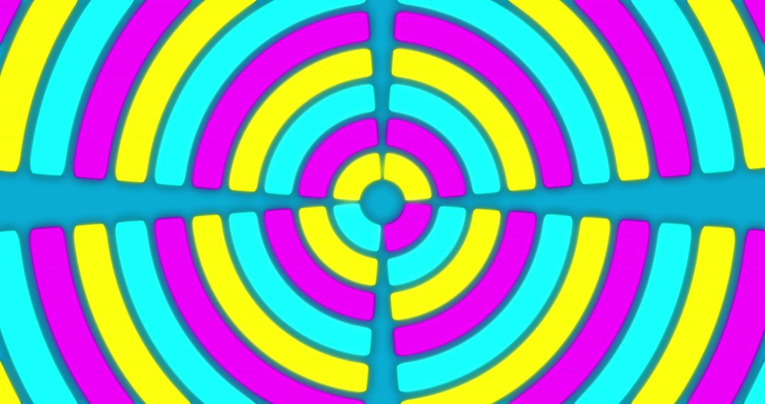 Neon Vibrant Concentric Circles Pattern