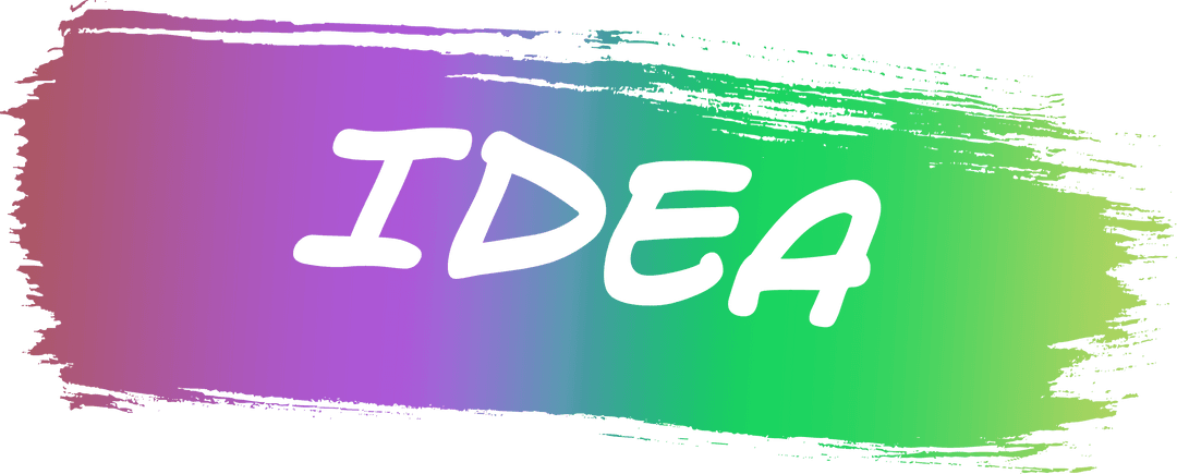 Creative Gradient Brush Idea Text on Transparent Background