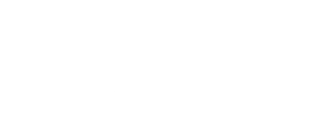 Happy New Year Text with Transparent Background Isolated