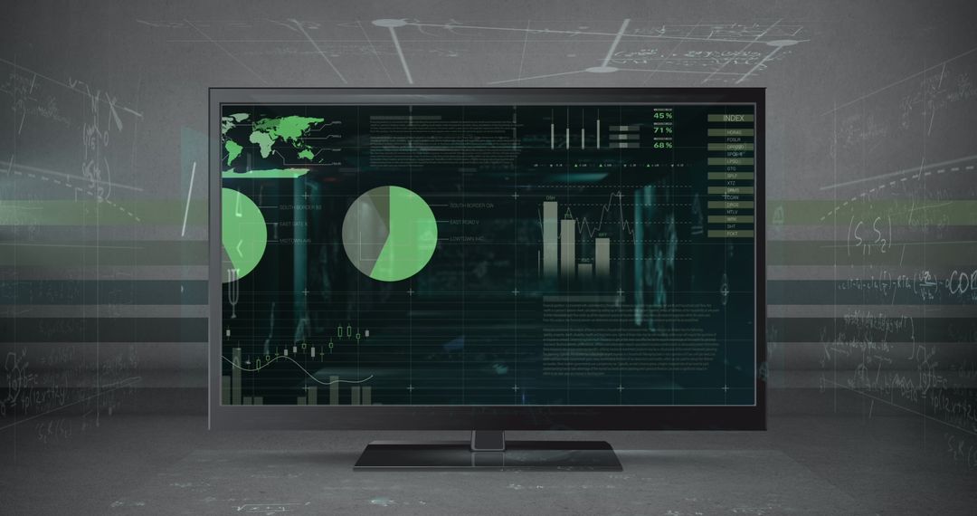 large monitor displaying data charts in analytical environment - Free Images, Stock Photos and Pictures on Pikwizard.com