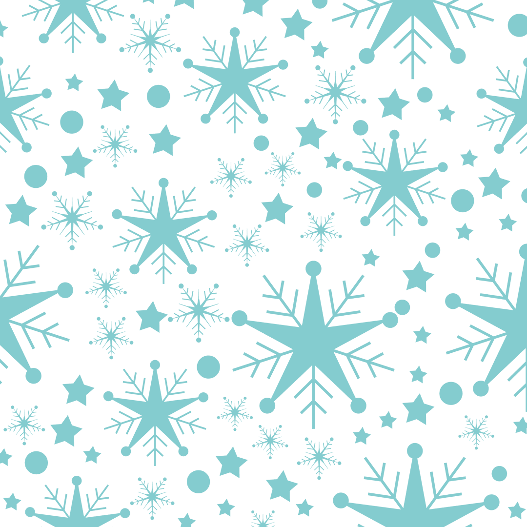 Seamless Blue Snowflakes Pattern on Transparent Background