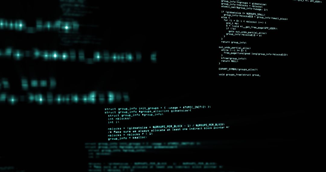 Floating Digital Code Data Visualization for Cybersecurity Theme