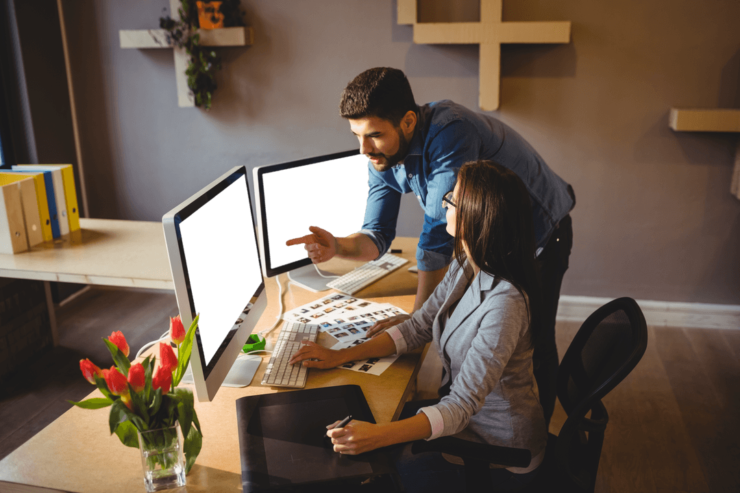 Transparent Computer Monitors in Creative Office Environment