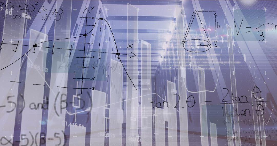 Futuristic Data Visualizations with 3D Graphs and Geometric Diagrams