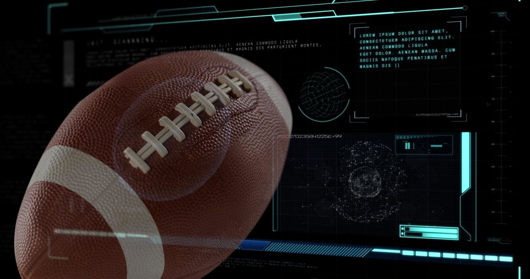 American Football Concept with Futuristic Digital Interface
