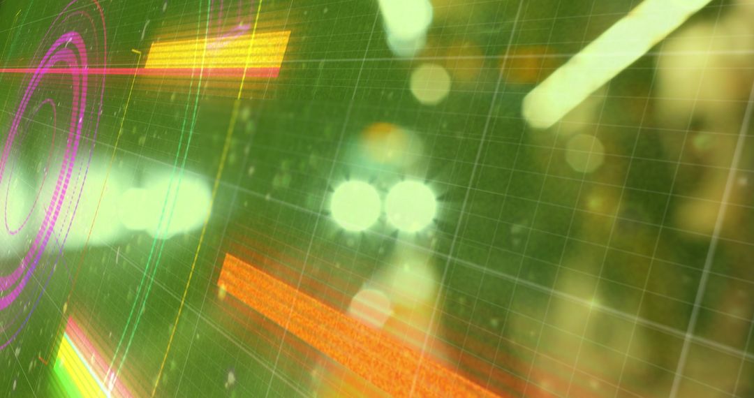 Futuristic Digital Interface with Floating HUD and Grid