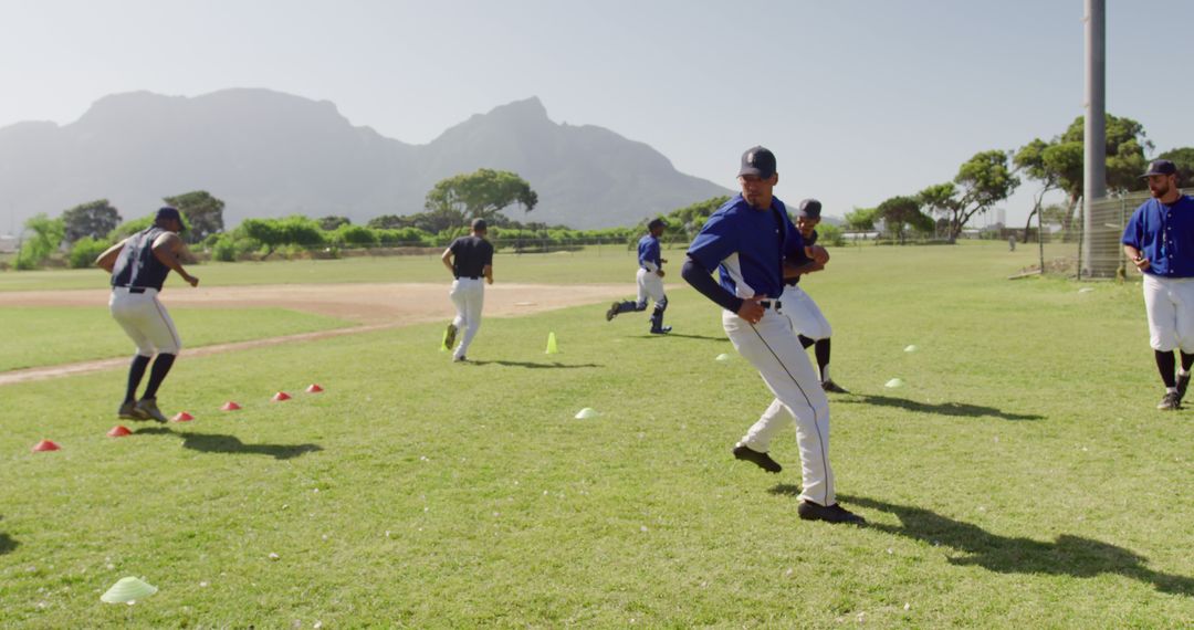 Baseball Team Practicing Drills On Sunny Day - Free Images, Stock Photos and Pictures on Pikwizard.com