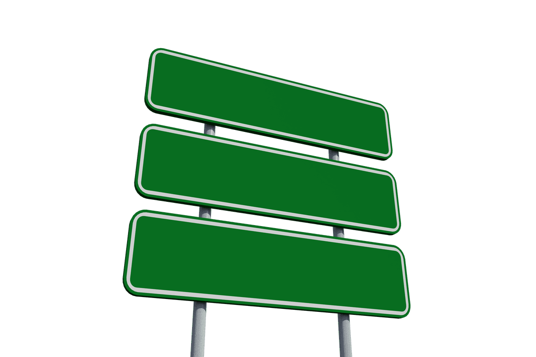 Green Road Sign Mockup on Transparent Background for Custom Text