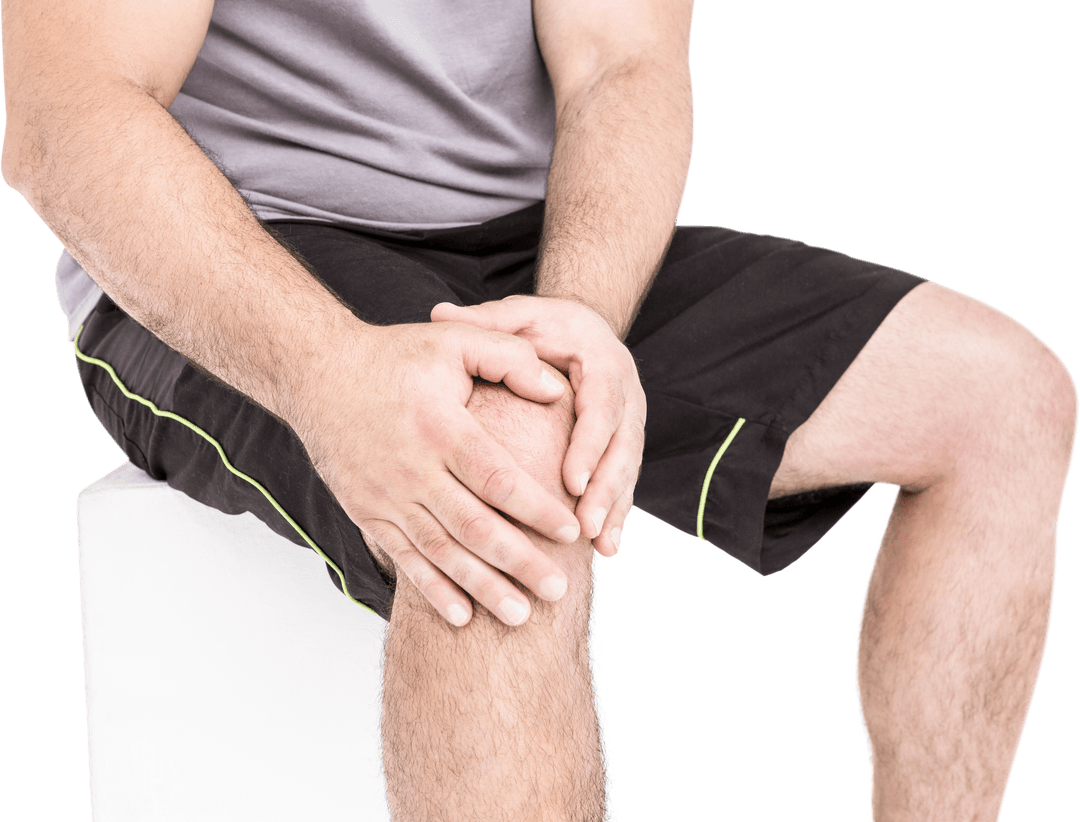 Athlete Holding Knee Showing Transparent Expressions of Pain