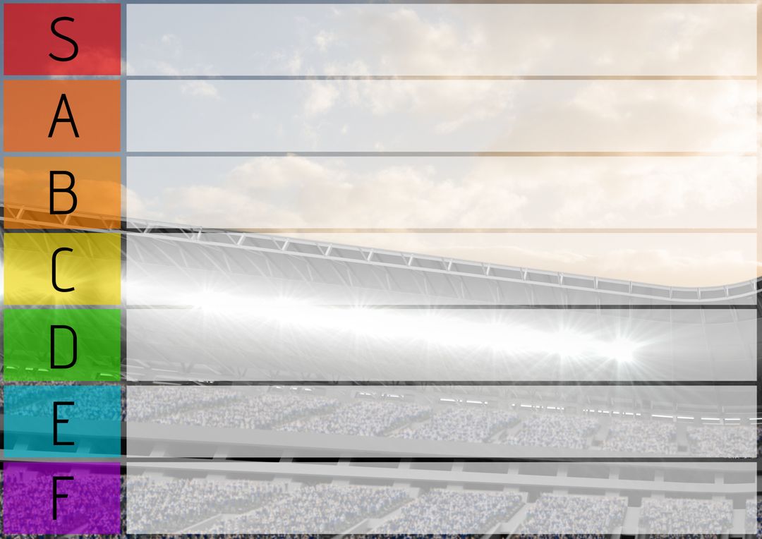 Ranking Template Stadium Background with Colorful Tiers - Download Free Stock Templates Pikwizard.com