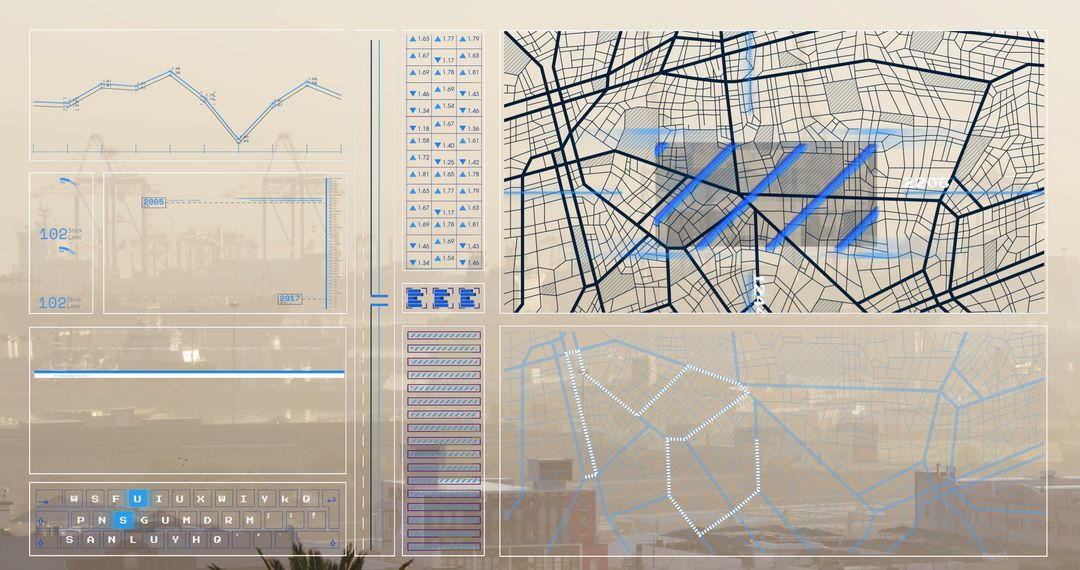 futuristic data interface with network connection diagrams - Free Images, Stock Photos and Pictures on Pikwizard.com