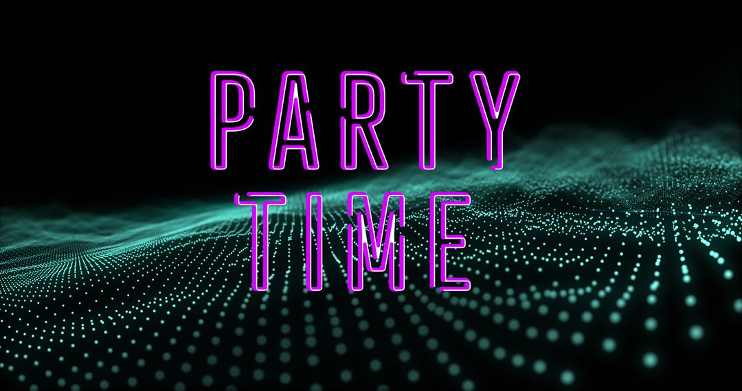 Futuristic Party Time Text with Neon Glow
