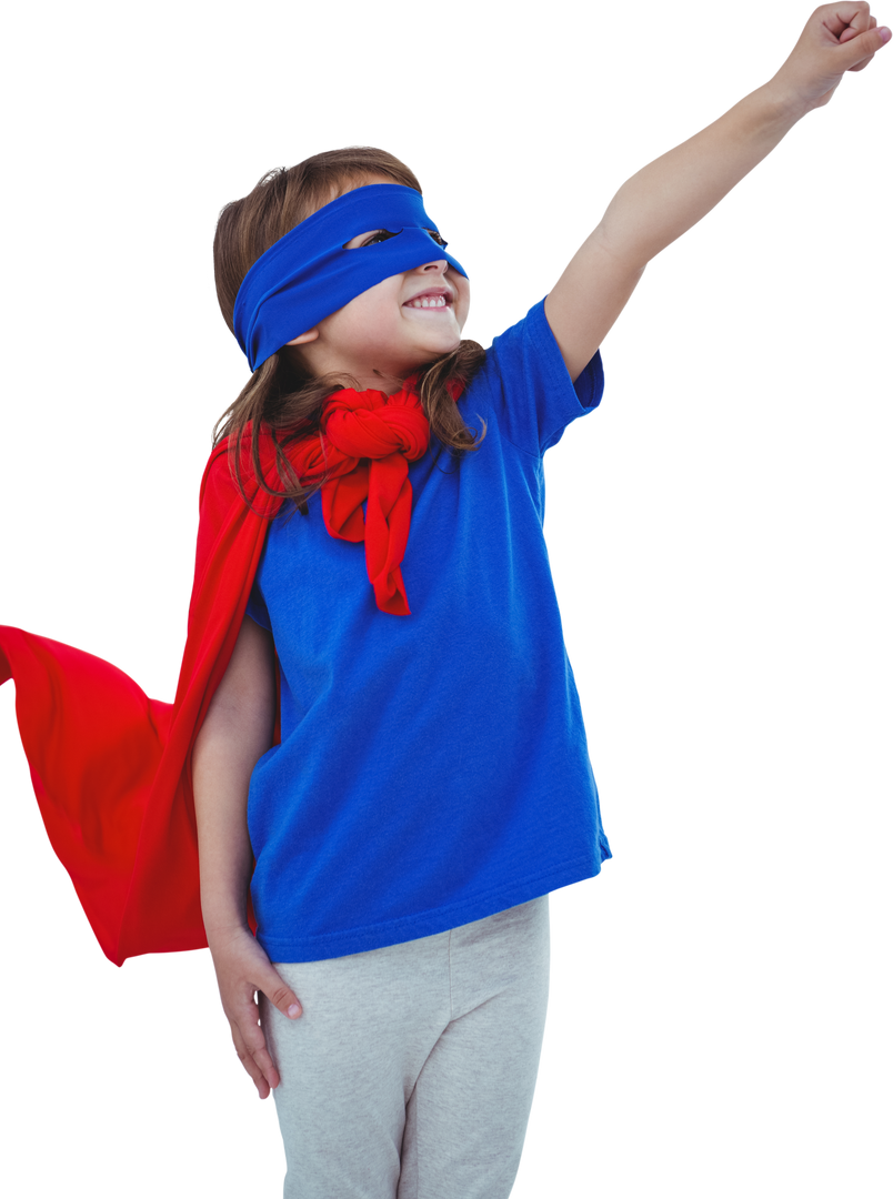 Girl Dressed as Superhero Standing Against Transparent Background - Download Free Stock Images Pikwizard.com