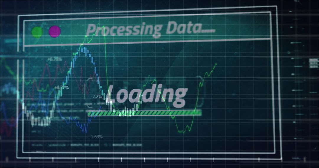 Digital Data Processing Interface with Loading Indicators - Free Images, Stock Photos and Pictures on Pikwizard.com