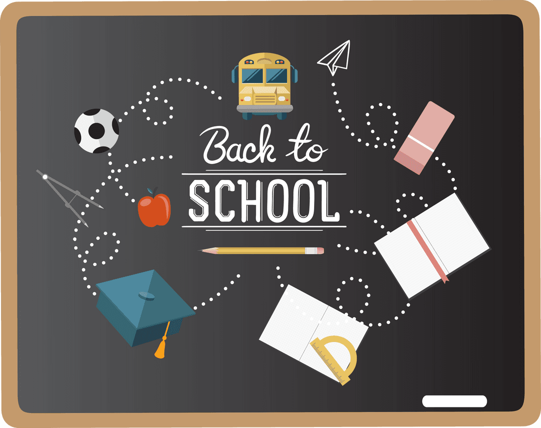 Transparent Blackboard with Back to School Elements Illustration
