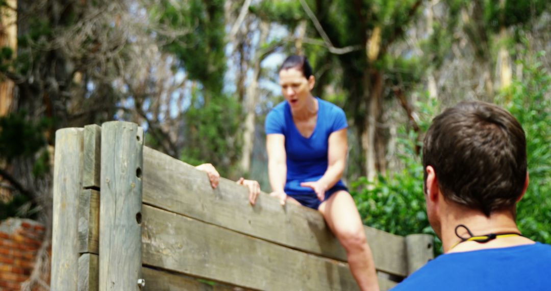 Group of Athletes Training on an Obstacle Course Outdoors - Free Images, Stock Photos and Pictures on Pikwizard.com