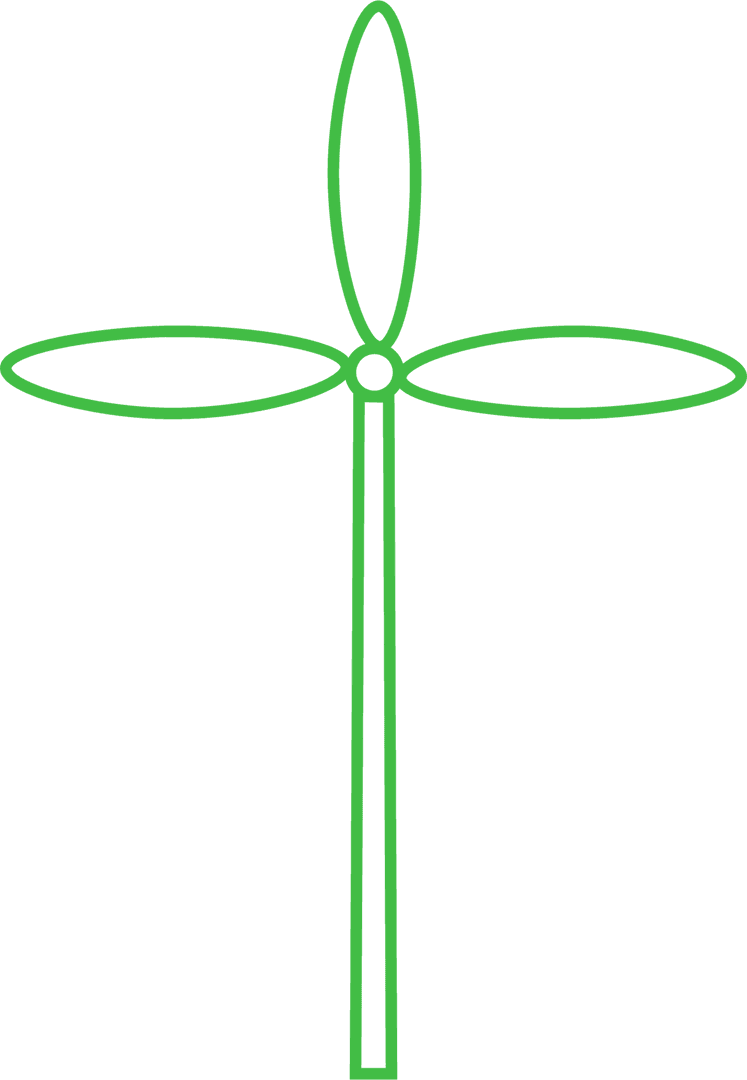 Transparent Green Wind Turbine Illustration for Ecology Designs