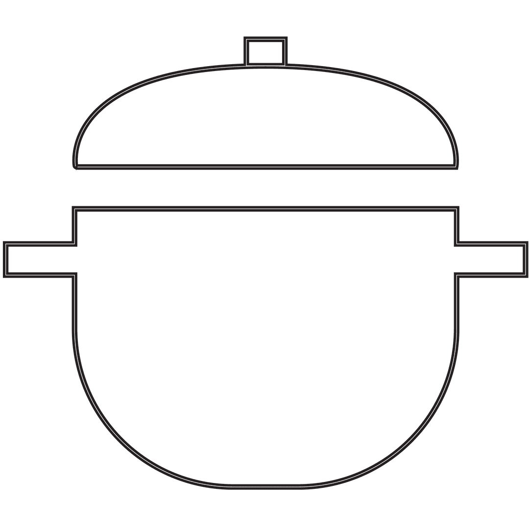 Transparent Outline of Pot with Lid for Culinary Design