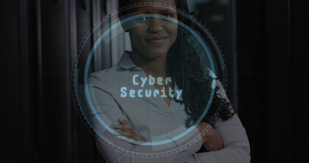 Confident Professional African Woman Highlighting Cyber Security Concept - Free Images, Stock Photos and Pictures on Pikwizard.com