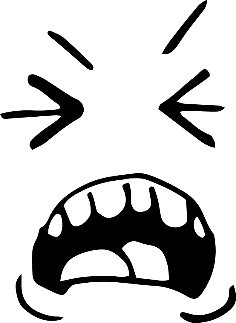 Angry Face Emoticon on Transparent Background