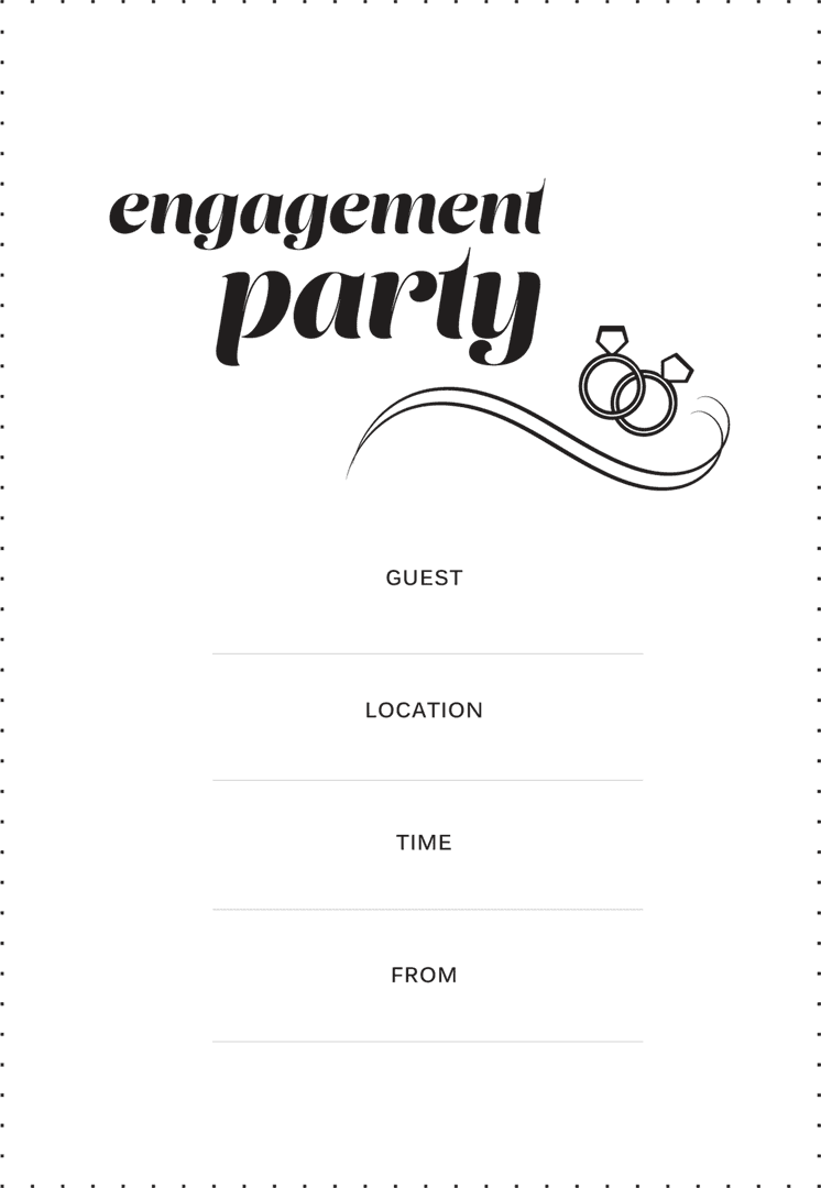 Engagement Party Invitation with Transparent Background