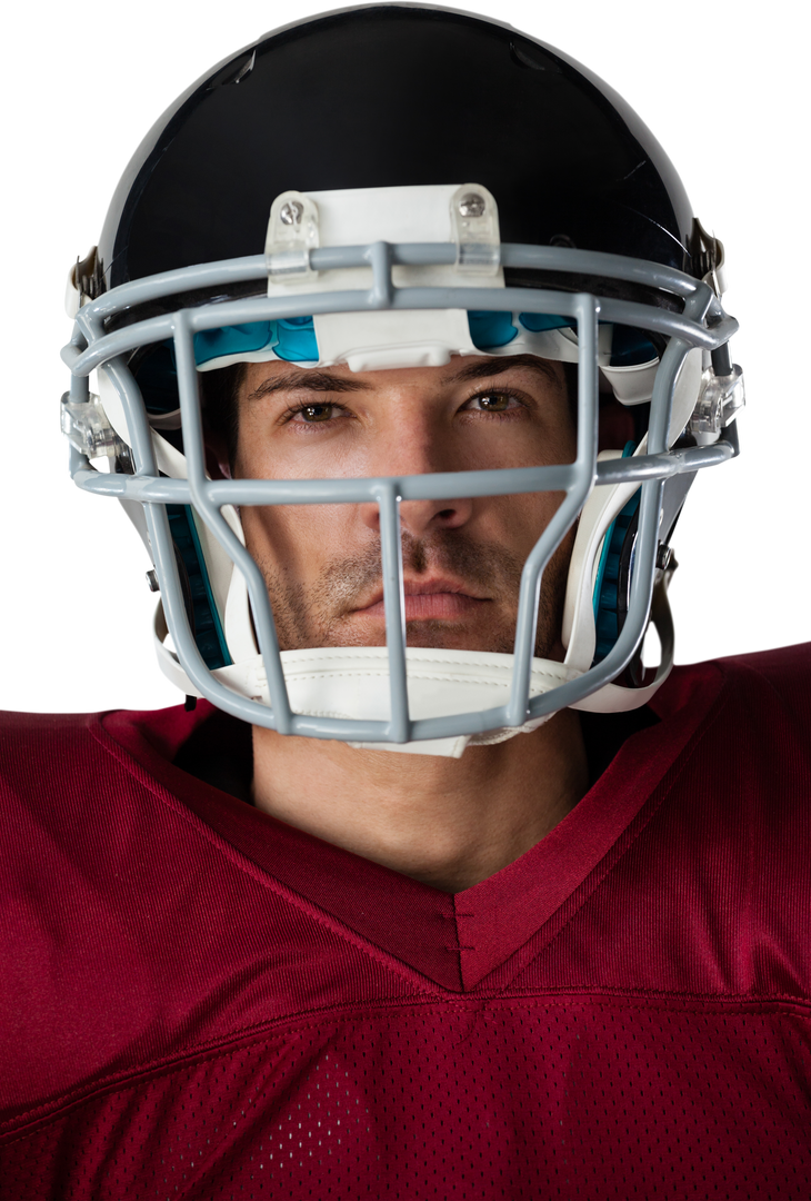 Determined Male American Football Player Wearing Helmet, Transparent Background - Download Free Stock Images Pikwizard.com