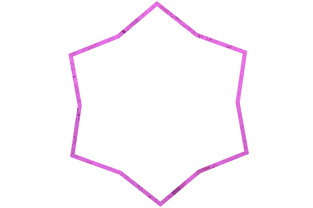 Transparent Geometric Star Vector with Textured Pink Outline