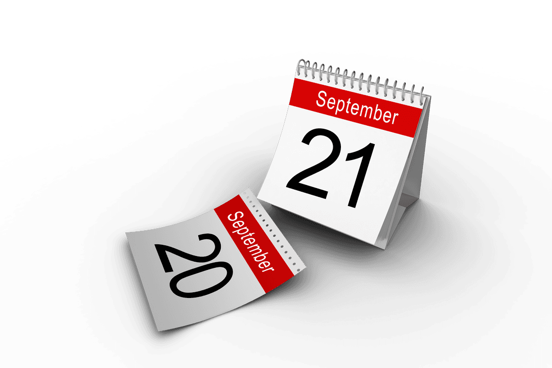 Transparent Desk Calendar Showcases Change from September 20 to 21