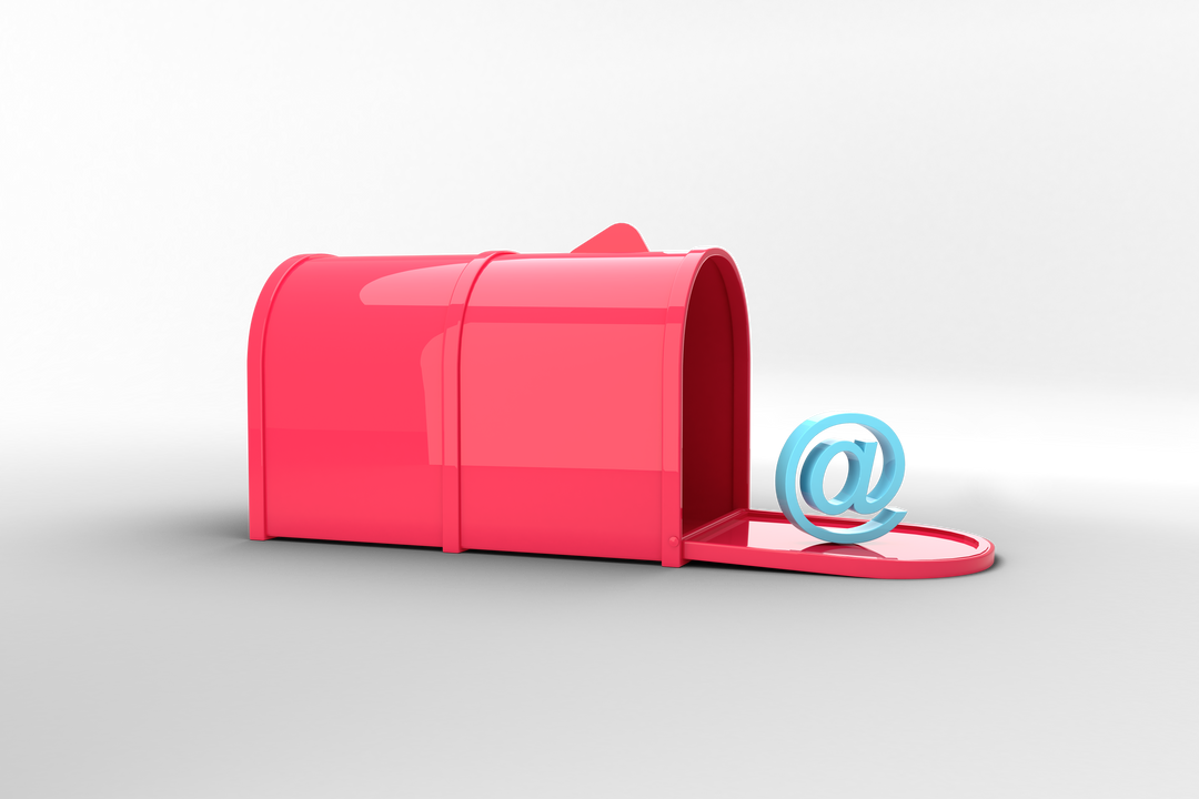 Pink Mailbox with Blue At Symbol on Transparent Background - Download Free Stock Images Pikwizard.com