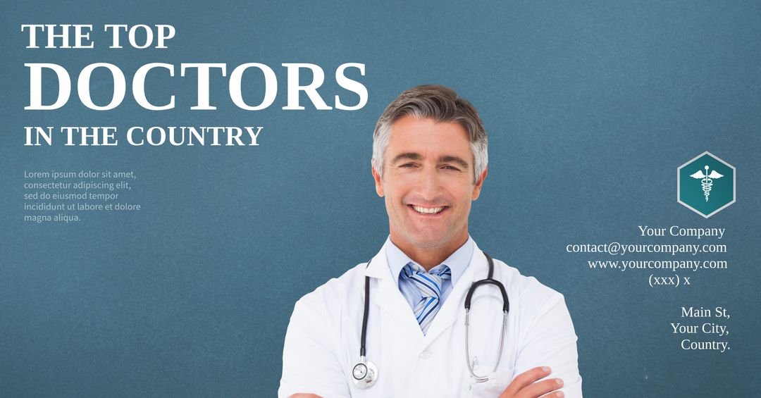 Confident Doctor Smiling with Stethoscope Displaying Professionalism and Trust