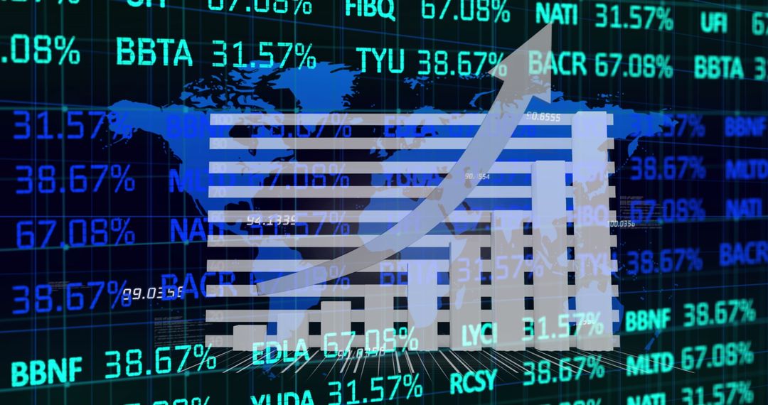 Global Business Data Projection Over Cityscape