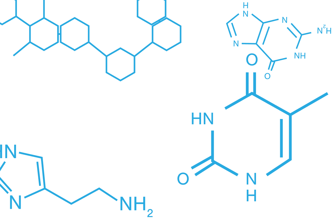 Digital Abstract of Chemical Formulas on Transparent Background