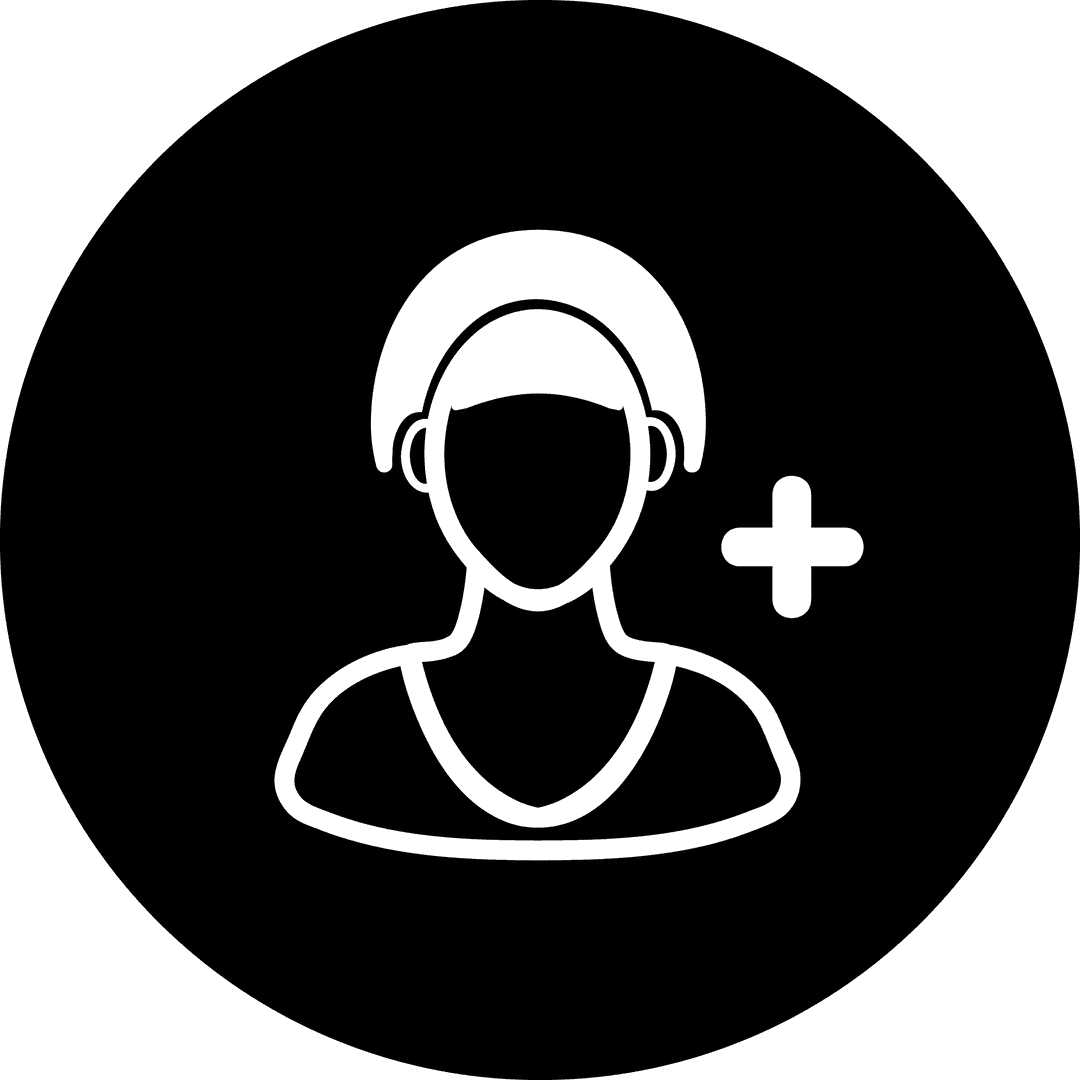 Abstract Black Circular Icon on Transparent Background