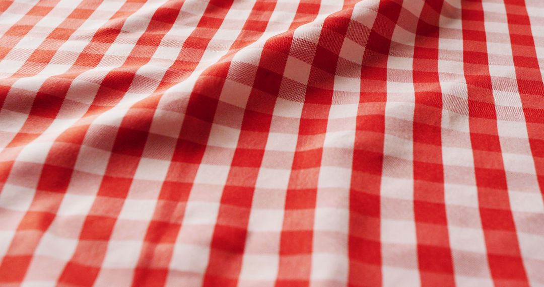 Close up of red and white checkered blanket with copy space - Free Images, Stock Photos and Pictures on Pikwizard.com