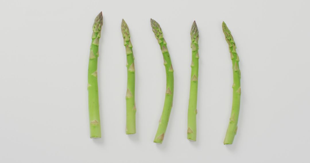 Five Fresh Asparagus Spears on White Background - Free Images, Stock Photos and Pictures on Pikwizard.com