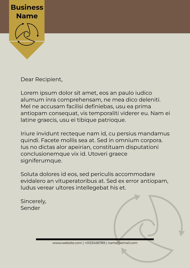 Elegant Formal Business Letter Template with Modern Design - Download Free Stock Templates Pikwizard.com