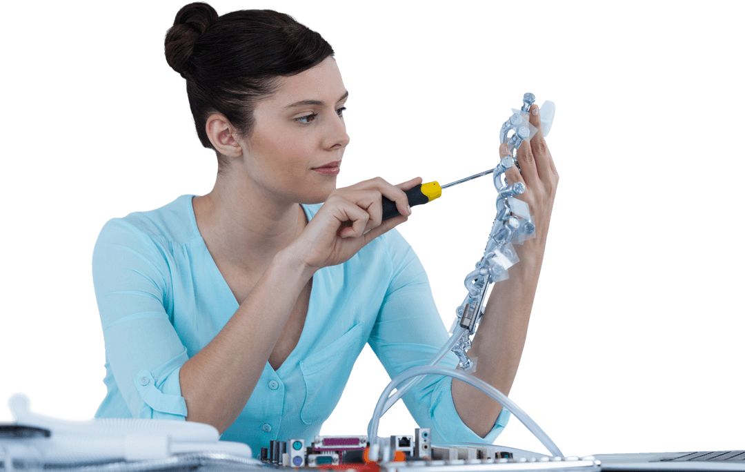 Computer Engineer Fixing Transparent Motherboard Components - Download Free Stock Images Pikwizard.com
