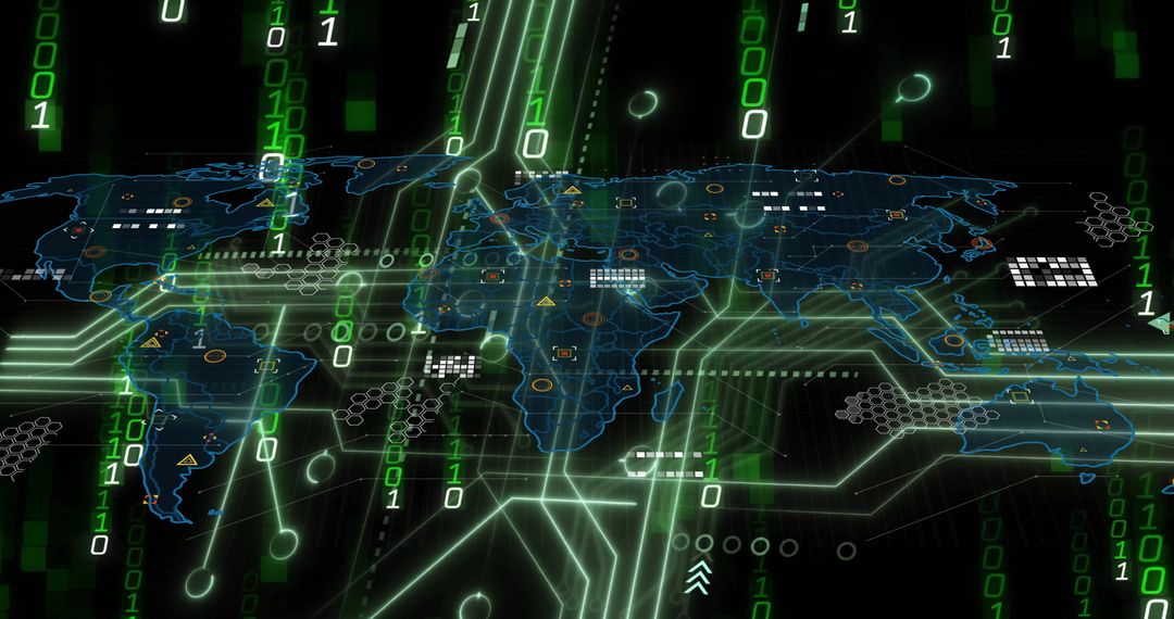 digital world map interface with data streams - Free Images, Stock Photos and Pictures on Pikwizard.com