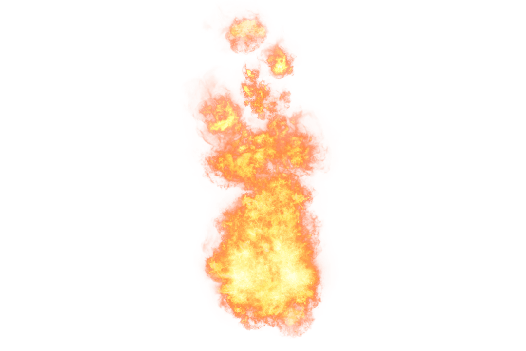 Realistic Transparent Fiery Explosion With Flames and Smoke