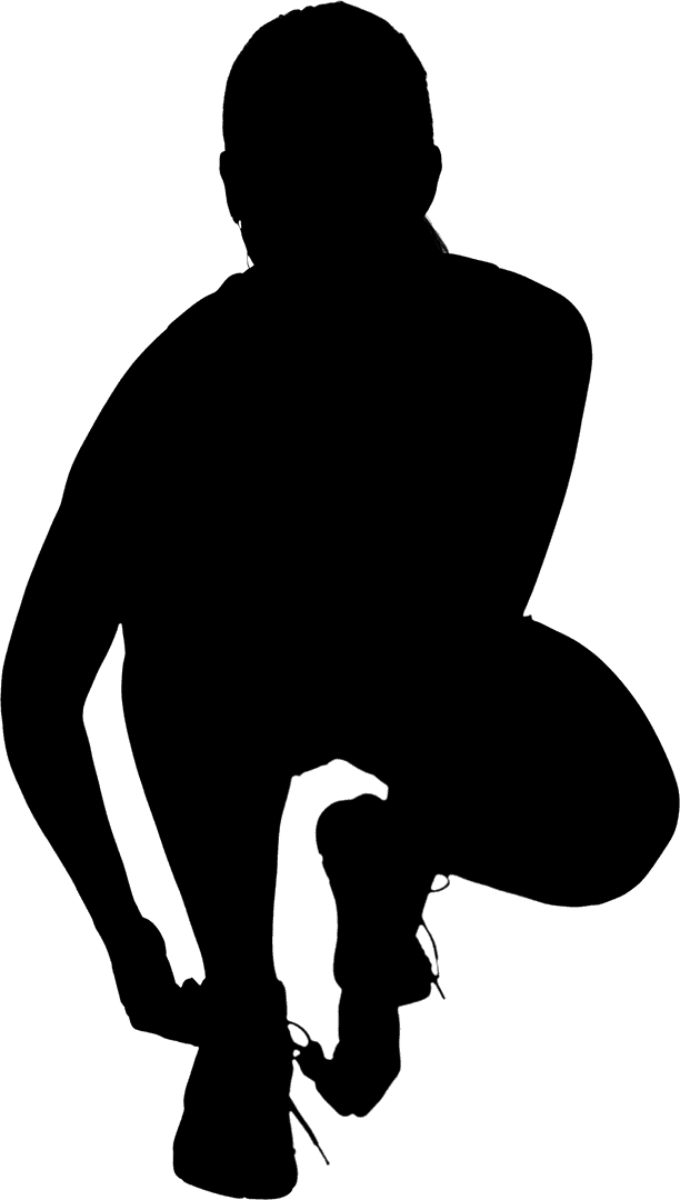 Transparent Sportsman Tying Shoes Vector Silhouette Illustratio