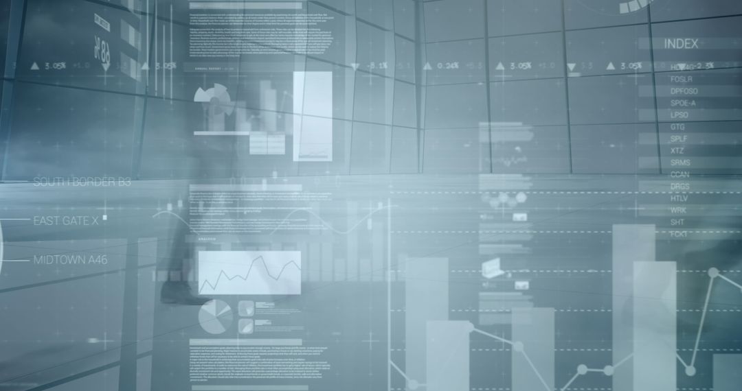 Abstract Financial Data with Business People Background